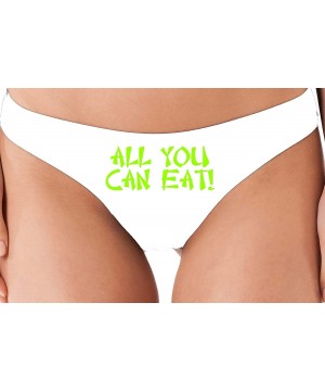 Panties All You Can Eat Cute Chinese Writing Sexy White Thong Panties - Lime Green - CT18NUURQMU