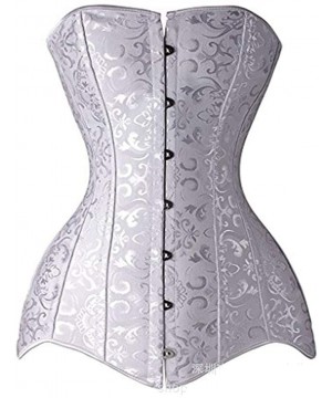 Bustiers & Corsets Sexy Latex Overbust Gothic Corsets Steampunk Bustiers Waist Cinchers Halloween Lingerie - White - CY18SYARRL2