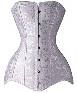 Bustiers & Corsets Sexy Latex Overbust Gothic Corsets Steampunk Bustiers Waist Cinchers Halloween Lingerie - White - CY18SYARRL2