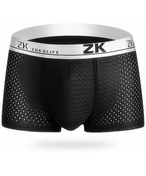 Boxer Briefs Mens Ice Silk Boxer Mesh Brief - Black - CQ1838SIAQ7