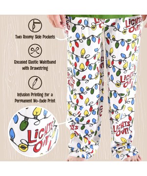 Sleep Bottoms Pajama Pants for Men- Men's Separate Bottoms- Lounge Pants- Funny- Humorous - Lights Out! Mens Pajama Pants - C...