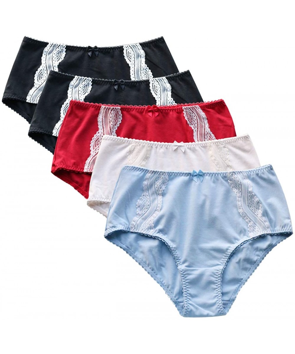 Panties Underwear Women's 5 Pack Cotton Briefs Panties - B - CK1986TLEA4