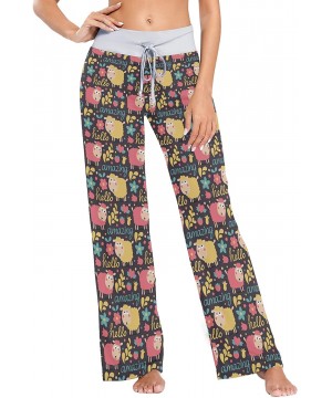 Bottoms Sheep Flowers Hearts Amazing Hello Women's Pajama Pants Lounge Sleep Wear - Multi - CL19D3UK2S6