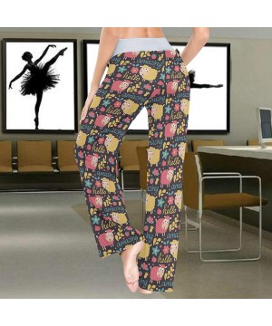 Bottoms Sheep Flowers Hearts Amazing Hello Women's Pajama Pants Lounge Sleep Wear - Multi - CL19D3UK2S6