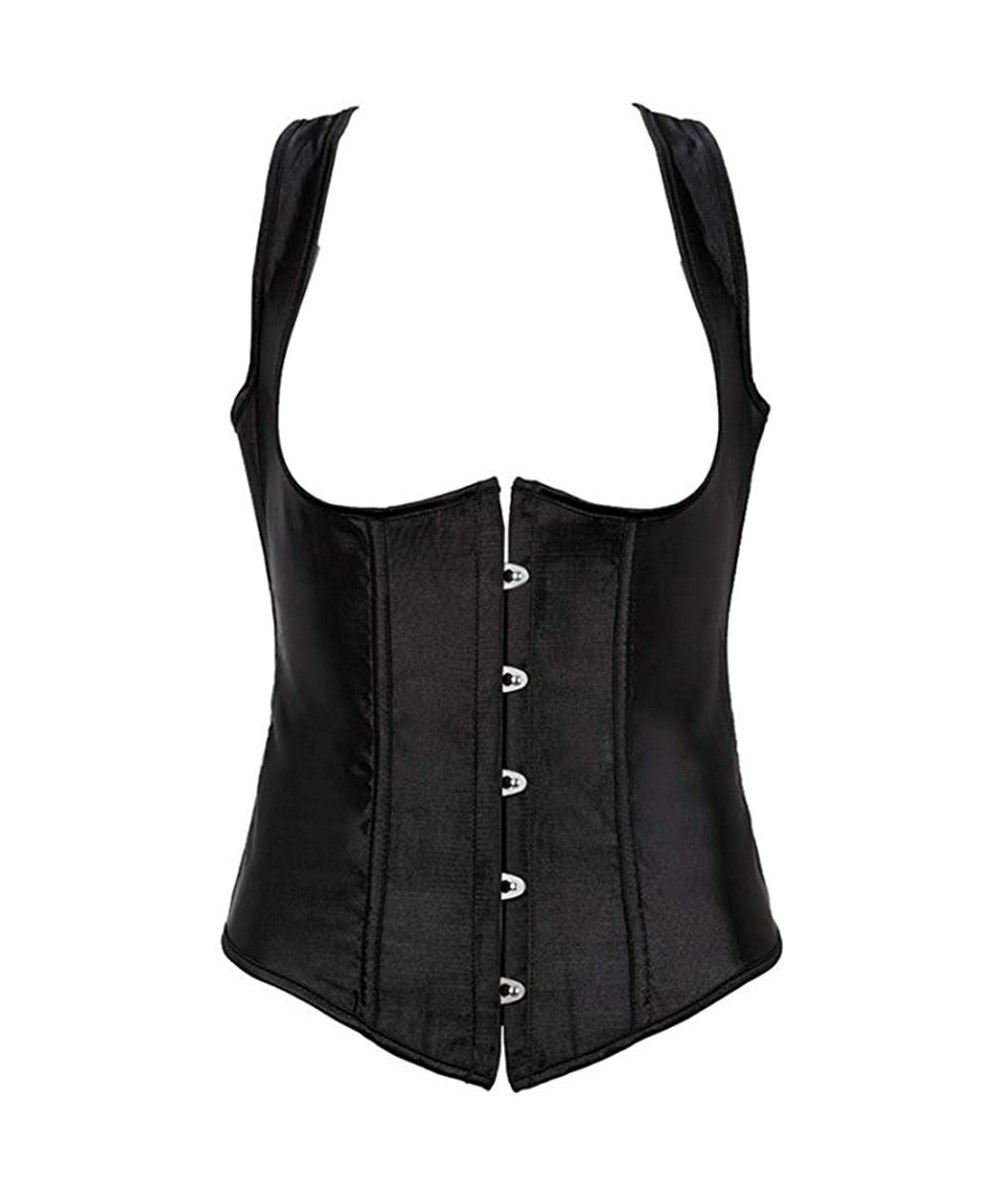 Bustiers & Corsets Sexy Corset Womens Steel Boned Underbust with Straps Top Waistcoat Plus Size Lingerie - CU18IOXY0M6