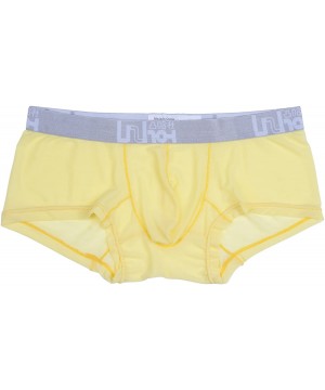 Boxer Briefs Men's Underwear Sexy Stretch Spandex Boxer Brief - Yellow - CC12FK1VROX