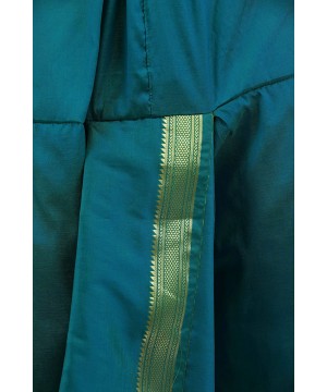 Sleep Sets Ready to Wear Dhoti and Angavastram Set with Woven Golden Border - Colonial Blue - CB18U5TE0NG