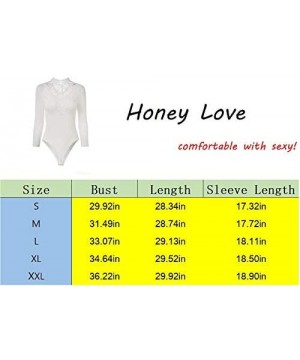 Shapewear Womens Pretty Fringed Stretchy Floral Lace High Neck Leotard Bodysuit Clubwear - White4 - CL18UZ7O0TT