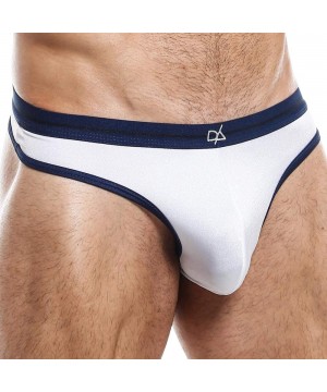 G-Strings & Thongs Men's Sexy Thong Low Rise Elastic Waistband Underwear - White - C819C2G6UUG