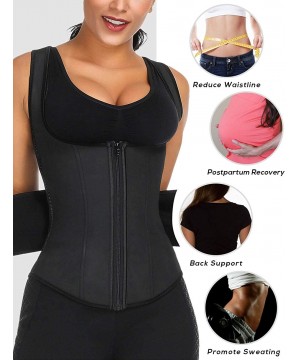 Shapewear Women Latex Waist Trainer Trimmer Slimming Belt Body Shaper Sauna Sweat Belly Waist Cincher for Weight Loss - Black...