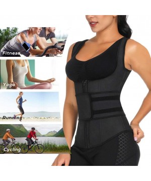 Shapewear Women Latex Waist Trainer Trimmer Slimming Belt Body Shaper Sauna Sweat Belly Waist Cincher for Weight Loss - Black...