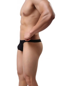 G-Strings & Thongs Men's Underwear Thong Ice Silk Bikini Briefs G-String T-Back Undies - 01-3black - CS18T79TO5E