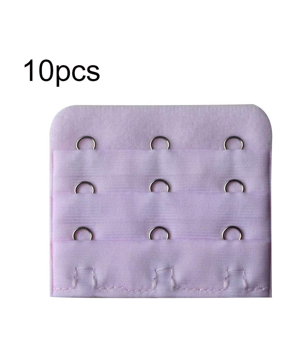 Accessories 10Pcs 3-Row 3-Hook Universal Bra Extenders Strap Band Extensions Pink - Pink - C2197Y9YELN