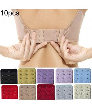 Accessories 10Pcs 3-Row 3-Hook Universal Bra Extenders Strap Band Extensions Pink - Pink - C2197Y9YELN