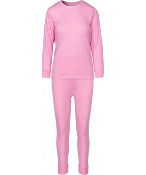 Thermal Underwear Women's Long John Thermal Underwear Set - Light Pink - CL12O2V3G69