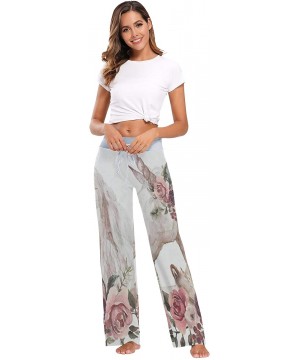 Bottoms Women's Fashion Yoga Pants Palazzo Casual Print Wide Leg Lounge Pants Comfy Casual Drawstring Long Pajama Pants - Wat...