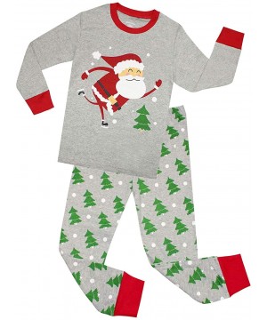 Sets Kids Christmas Pajamas Girls Family Matching Pjs Sleepwears Boys Clothes Set - Grey-santa - CT18I0R5WWW