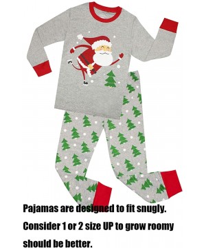 Sets Kids Christmas Pajamas Girls Family Matching Pjs Sleepwears Boys Clothes Set - Grey-santa - CT18I0R5WWW