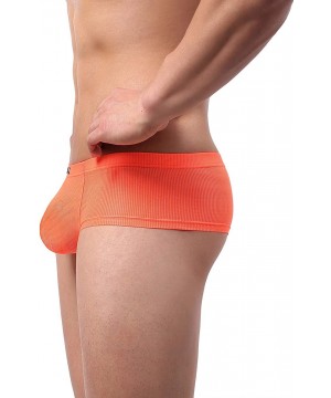 G-Strings & Thongs Men's Cheeky Thong Underwear Mini Cheek Boxer Briefs Sexy Brazilian Back Mens Underpanties - Orange - CH19...