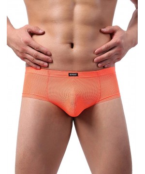 G-Strings & Thongs Men's Cheeky Thong Underwear Mini Cheek Boxer Briefs Sexy Brazilian Back Mens Underpanties - Orange - CH19...