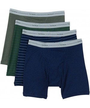 Boxer Briefs Men's Print Solid X-Size Boxer Brief(Pack of 4) - Stripes & Solids (4-pack) - CD128LVET0D