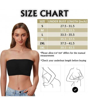 Camisoles & Tanks Women's Basic Seamless Tube Top Padded Bras Stretch Strapless Bandeau Bra 1/3 Pack - Black/Beige/White - CA...