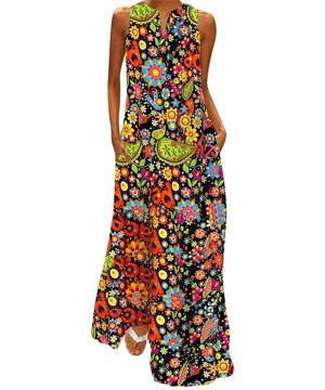 Baby Dolls & Chemises Womens Sleeveless Dress with Pockets Vintage Dresses for Women Plus Size Maxi Dresses for Women Casual ...