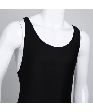 G-Strings & Thongs Men's Stretch One Piece Racer Back Thongs Bodysuit Swimsuit Leotard Singlet - Black - CJ18RC7KSRK