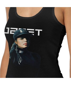 Camisoles & Tanks Janet Jackson Woman Sexy Tank Tops Particular Vest T-Shirt Black - Black - CC19D43EXI5