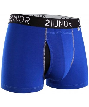 Boxers Mens Swing Shift 3" Boxer Trunk Underwear - Blue/Blue - CT18X7SH7ZS