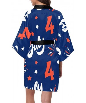 Robes Custom Independence Day Women Kimono Robes Beach Cover Up for Parties Wedding (XS-2XL) - Multi 3 - CZ194URE75G