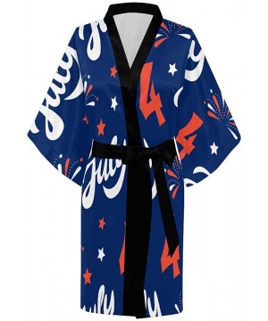 Robes Custom Independence Day Women Kimono Robes Beach Cover Up for Parties Wedding (XS-2XL) - Multi 3 - CZ194URE75G