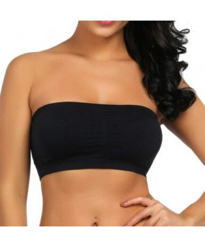 Camisoles & Tanks Women's Seamless Bandeau Bra- Basic Padded Wire-Free Stretch Tube Top Bra Strapless Wirefree Padded Bras - ...