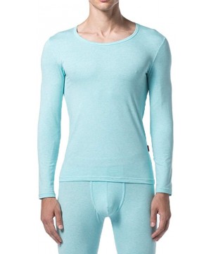 Thermal Underwear Mens O-Neck Thermal Underwear Stretchy Top and Bottom Base Layer Long John Set - Green-a531 - CG192KSITKG