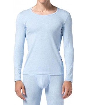 Thermal Underwear Mens O-Neck Thermal Underwear Stretchy Top and Bottom Base Layer Long John Set - Green-a531 - CG192KSITKG