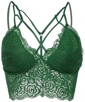 Camisoles & Tanks Women Plus Size Vest Crop Wireless Bra Sexy Lingerie Underwear Camisole - Green - C018UTLI8S6