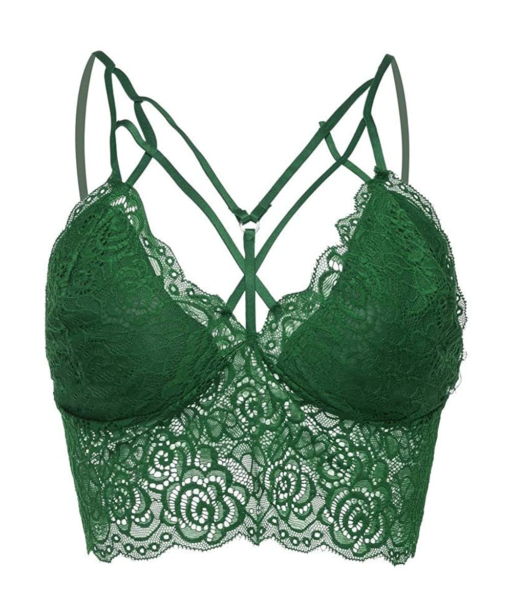 Camisoles & Tanks Women Plus Size Vest Crop Wireless Bra Sexy Lingerie Underwear Camisole - Green - C018UTLI8S6