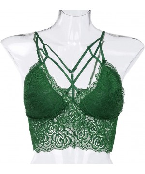 Camisoles & Tanks Women Plus Size Vest Crop Wireless Bra Sexy Lingerie Underwear Camisole - Green - C018UTLI8S6