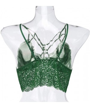 Camisoles & Tanks Women Plus Size Vest Crop Wireless Bra Sexy Lingerie Underwear Camisole - Green - C018UTLI8S6