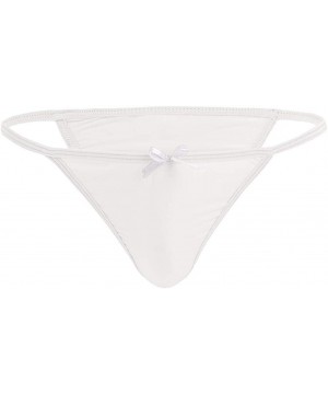 G-Strings & Thongs Men's Sexy G-Strings Erotic Bowknot Thongs Bikini Gay Underwear Nightclub Party - White - CQ18XK4330X