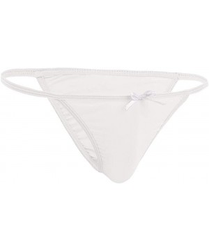 G-Strings & Thongs Men's Sexy G-Strings Erotic Bowknot Thongs Bikini Gay Underwear Nightclub Party - White - CQ18XK4330X