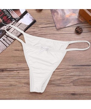 G-Strings & Thongs Men's Sexy G-Strings Erotic Bowknot Thongs Bikini Gay Underwear Nightclub Party - White - CQ18XK4330X