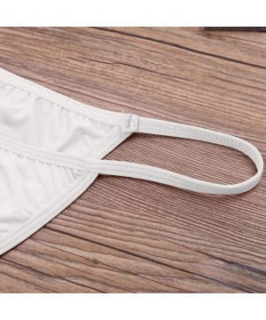 G-Strings & Thongs Men's Sexy G-Strings Erotic Bowknot Thongs Bikini Gay Underwear Nightclub Party - White - CQ18XK4330X