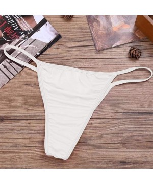 G-Strings & Thongs Men's Sexy G-Strings Erotic Bowknot Thongs Bikini Gay Underwear Nightclub Party - White - CQ18XK4330X