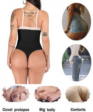 Shapewear Women Butt Lifter Shapewear Hi-Waist Tummy Control Panty Waist Trainer Body Shaper - Black (Thong Panty) - C518E5E7SYY