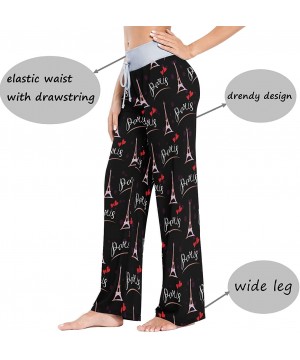 Bottoms Paris Letters Eiffer Tower Silhouette Women's Pajama Pants Lounge Sleep Wear - Multi - CD19D3L9E2T