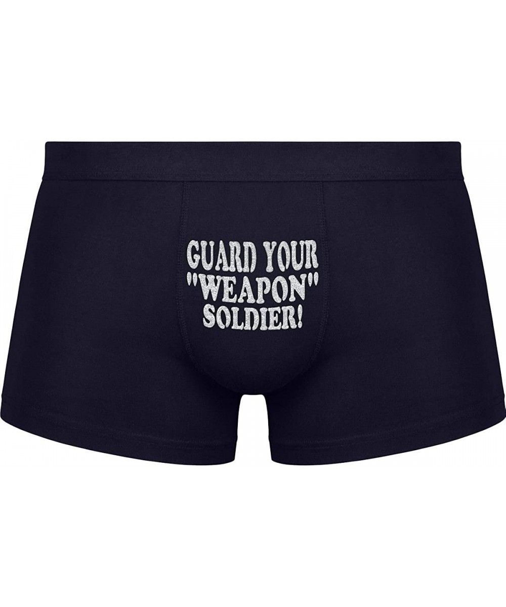 Boxers Cool Boxer Briefs | Guard Your Weapon Soldier! | Innovative Gift. Birthday Present. Novelty Item. - Black - CL182IHEUT2