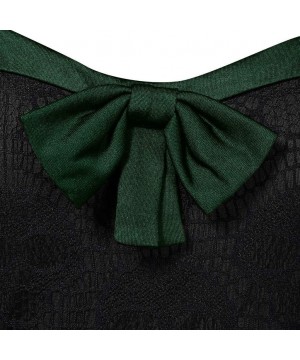 Thermal Underwear Women Plus Size Punk Gothic Skull Lace Insert Mock Button Bowknot Dress - Green - CZ18Z29IHKX