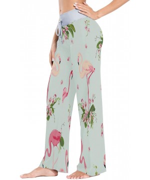 Bottoms Flamingos Bird Leaves Women's Pajama Pants Comfy Drawstring Lounge Pants Sleepwear - CG19DSUWYR8