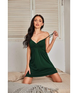 Nightgowns & Sleepshirts Women Negligee Lingerie Sexy Chemise Nightgown Babydoll Soft Sleepwear - Dark Green - CZ19COQMQ3O